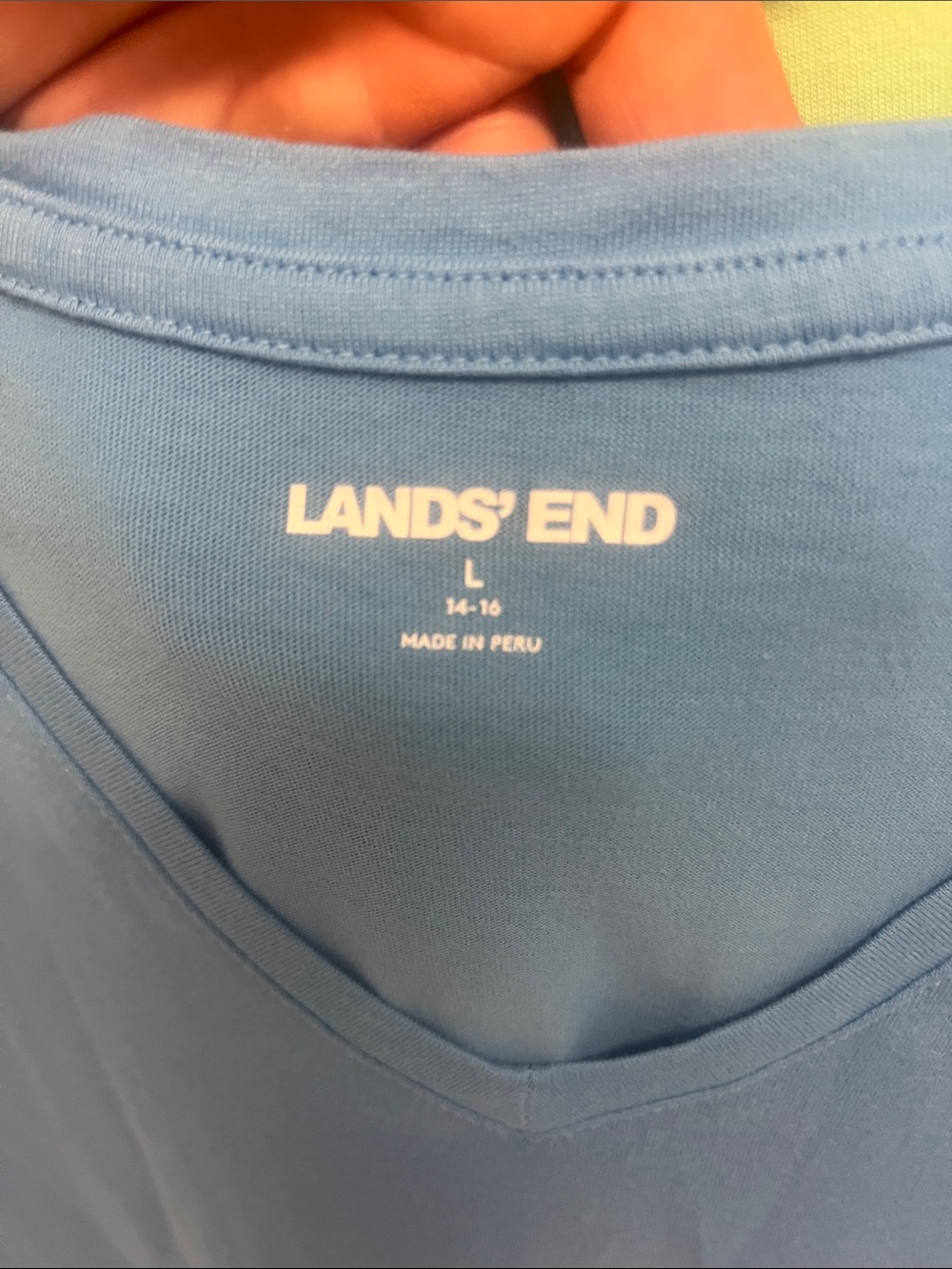 Lands' End Women's V-Neck Tee in Sky Blue, Pale Yellow and Mint Green - Lot of 3 - Picture 2 of 7